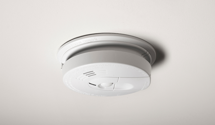 installed smoke detector on ceiling