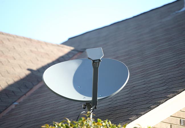 Installed satellite TV on the roof