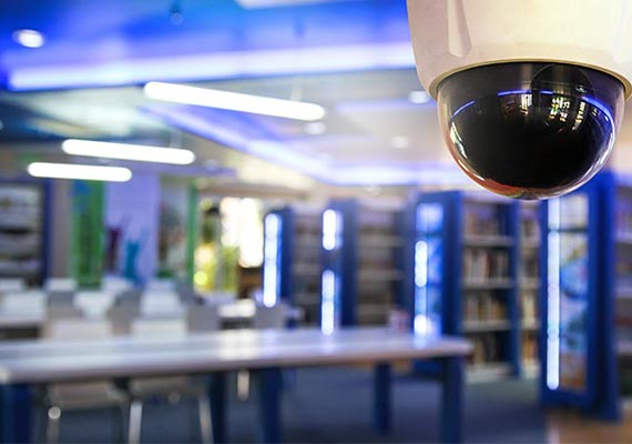 Security camera installed in the library