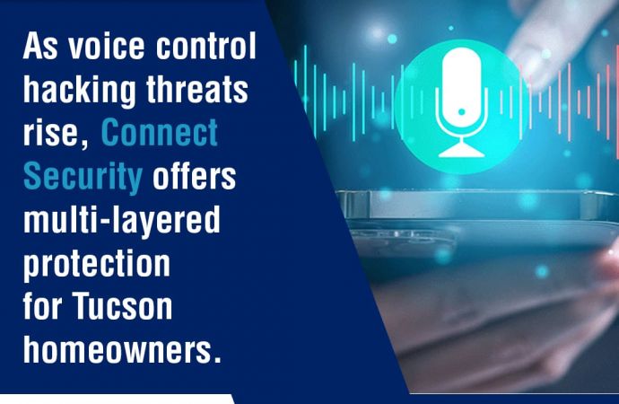 An image of a hand holding a smartphone with a glowing microphone icon and sound waves, with text overlaying the image on the left.